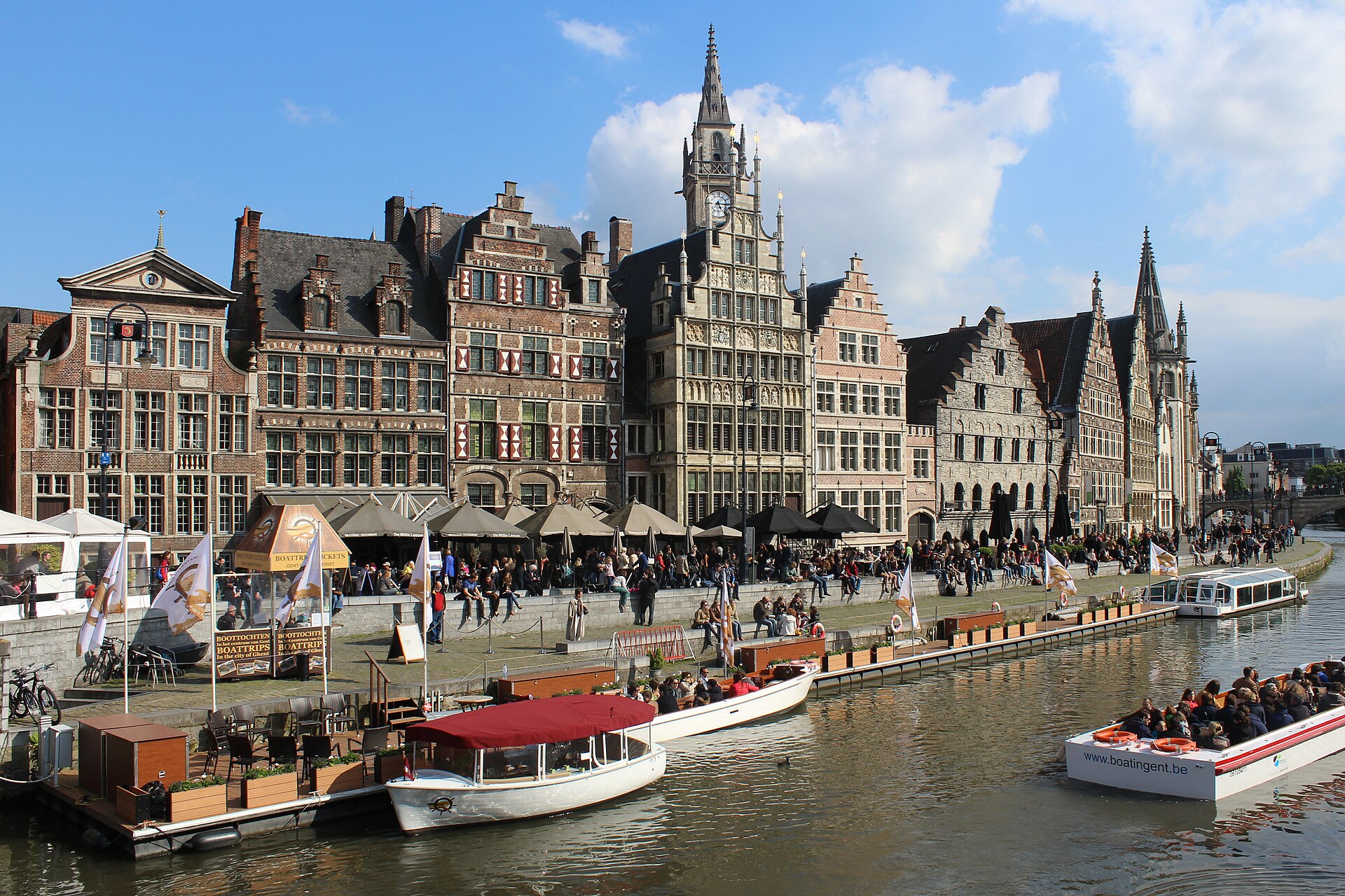 Graslei à Gand en Flandre-Orientale